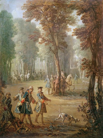 Louis XV and His Bloodhound at Puys, Cartoon for a Tapestry, 1738 by Jean Baptiste Oudry